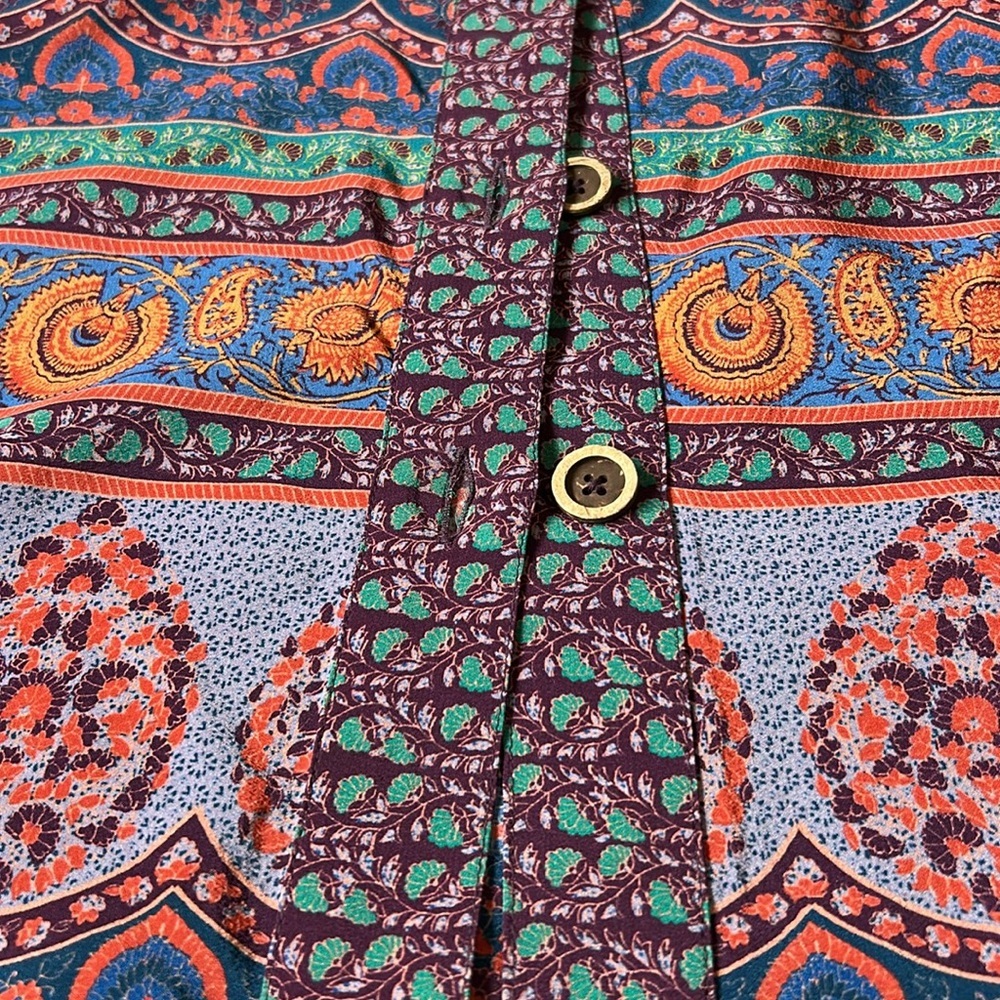 Colorful Patterned Button-Up Dress - Picture 4 of 9